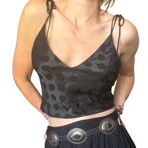 Silky Polka Dot Cami – 90s Minimalist Coquette Grunge Top